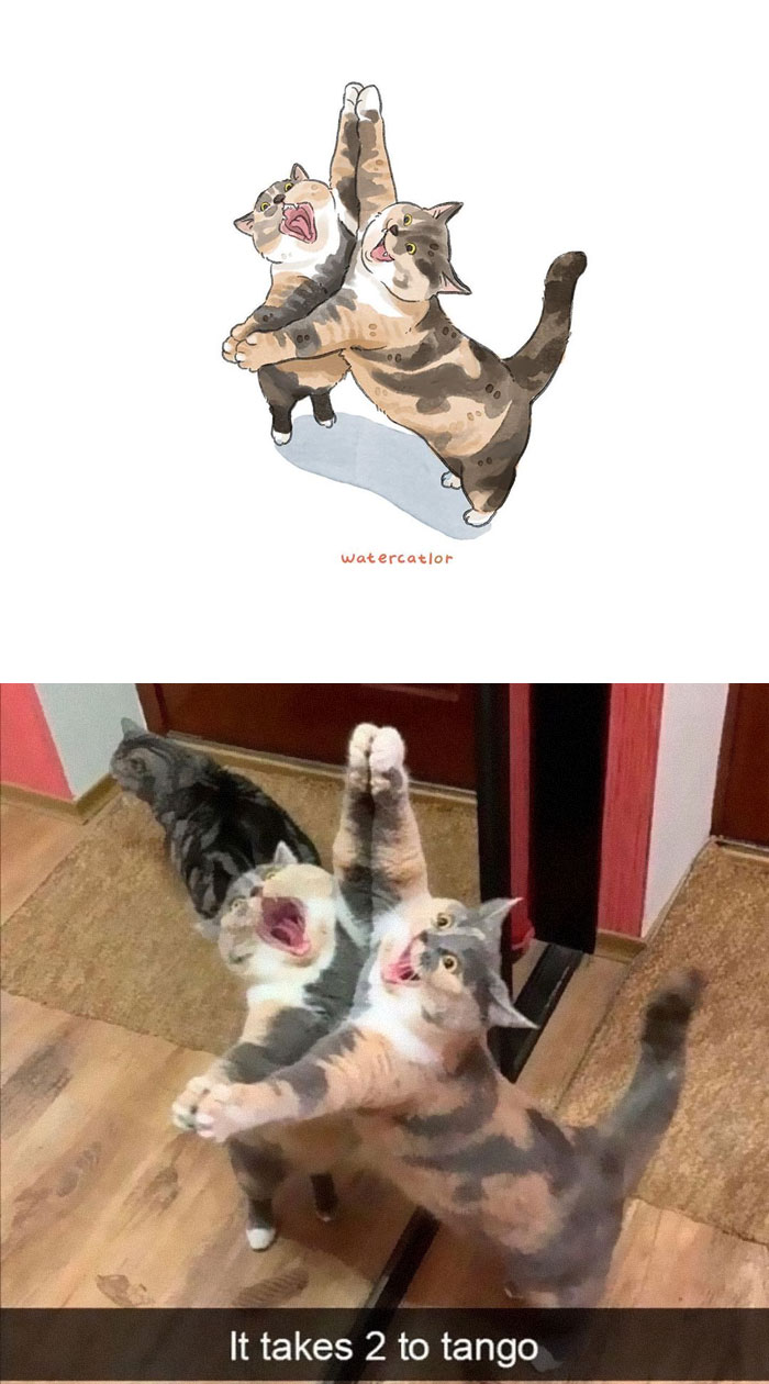 Watercolor-Cat-Paintings-Watercatlor