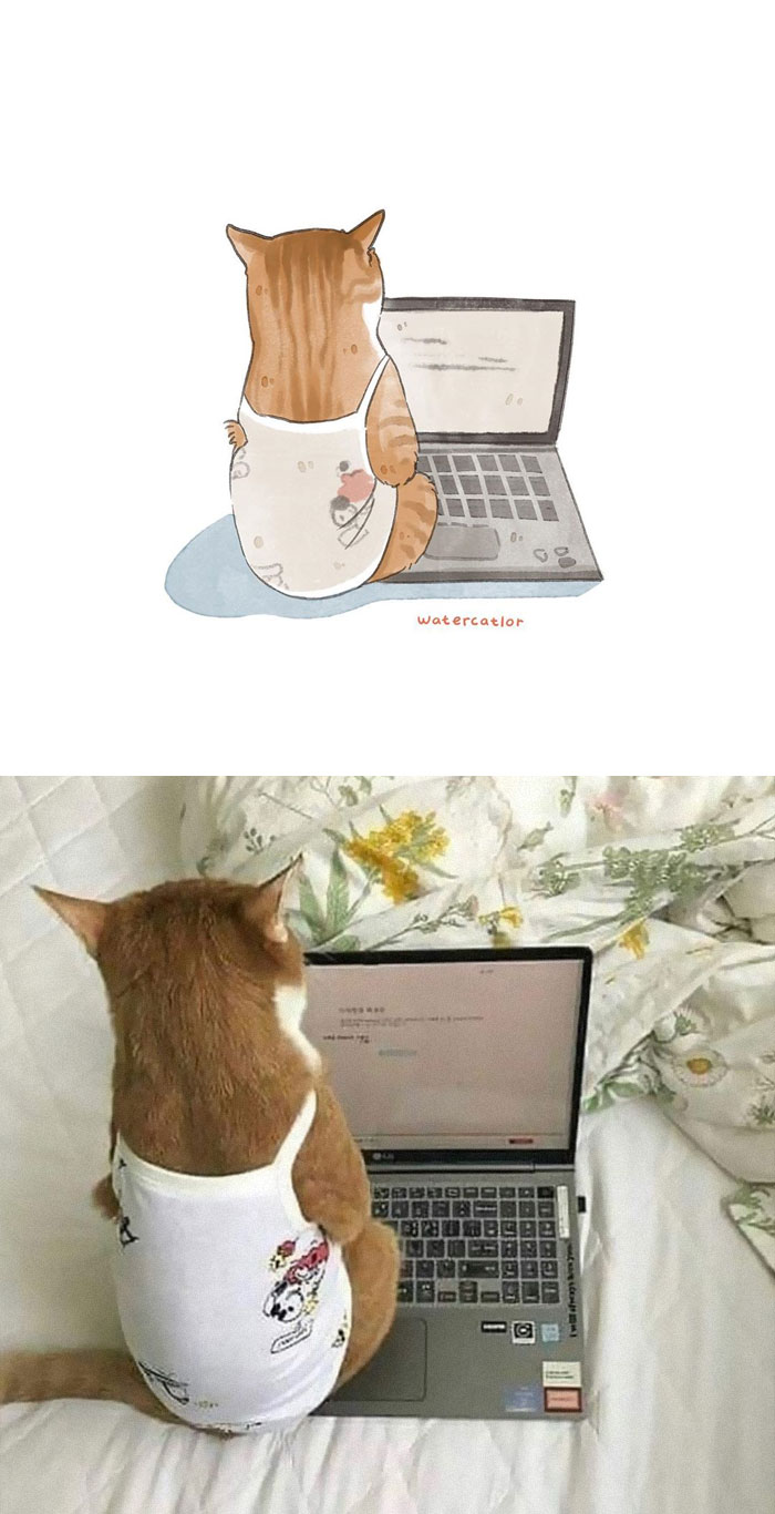 Watercolor-Cat-Paintings-Watercatlor