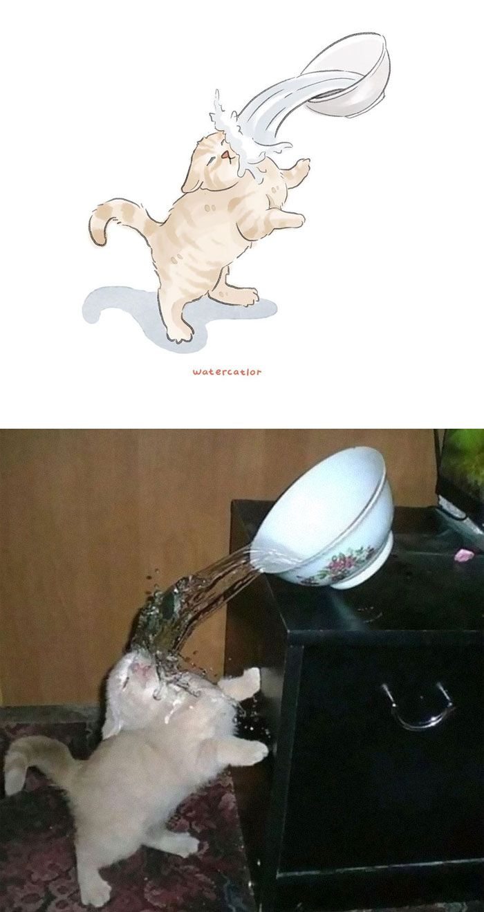 Watercolor-Cat-Paintings-Watercatlor