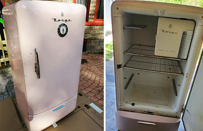 Found This Gem For Sale On The Side Of The Road. It Was Love At First Sight! Keeps Items Cold, But Need A Little Work. But Honestly.... Don't We All!