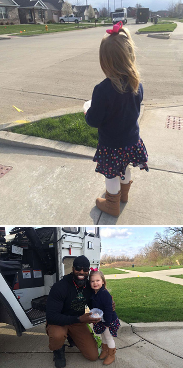 Every Thursday, My Heart Is Full When I See The Joy That Our Amazing Garbage Man Brings Brooklyn When He Honks And Waves At Her With A Big Smile
