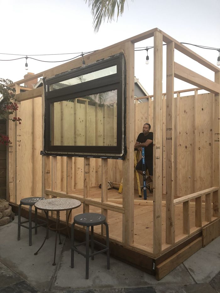 In Just 3 Months, This Dad Built A Cozy Coffee Shop In His Backyard