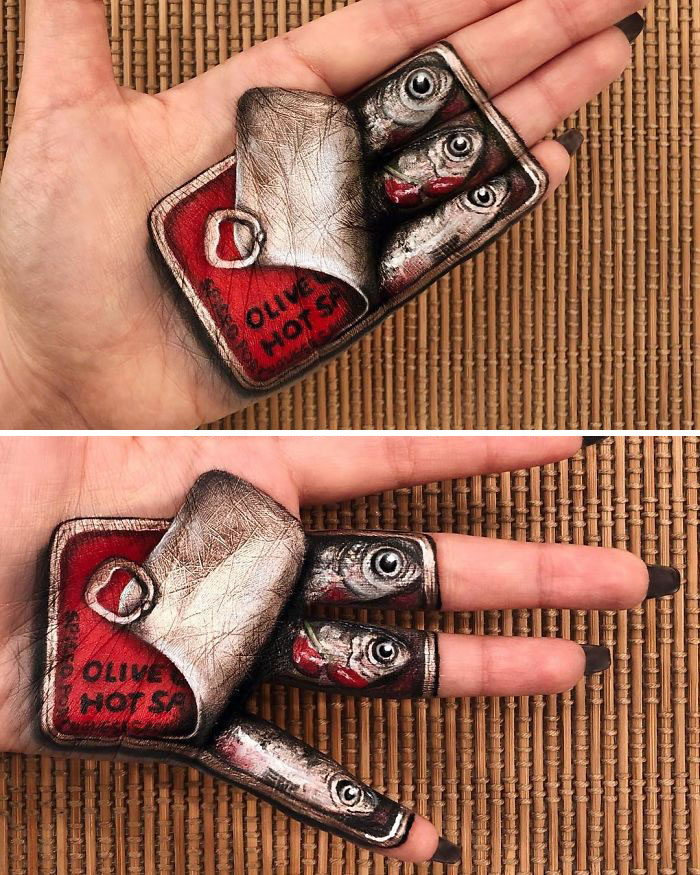 Chinese Artist Paints Food Impressively On Her Body