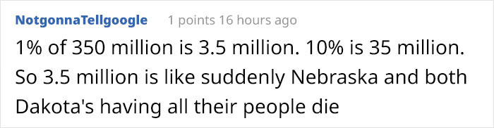 "But It's Only 1% Fatal!" Person Shuts Down Covidiots By Giving Some Gruesome Numbers Of Possible Victims "But It's Only 1% Fatal!" Person Shuts Down Covidiots By Giving Some Gruesome Numbers Of Possible Victims