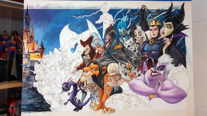 Illustrator Makes A Watercolor Disney & Pixar Composition (80 Characters/Easter Eggs) Illustrator Makes A Watercolor Disney & Pixar Composition (80 Characters/Easter Eggs)