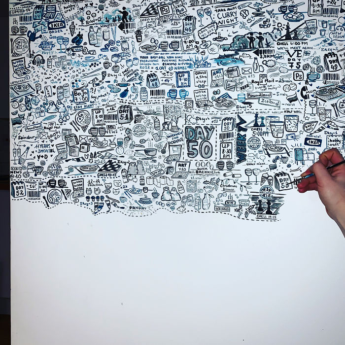 I 'Tattooed' My Wall During Lockdown For 113 Days And Here Is The Result