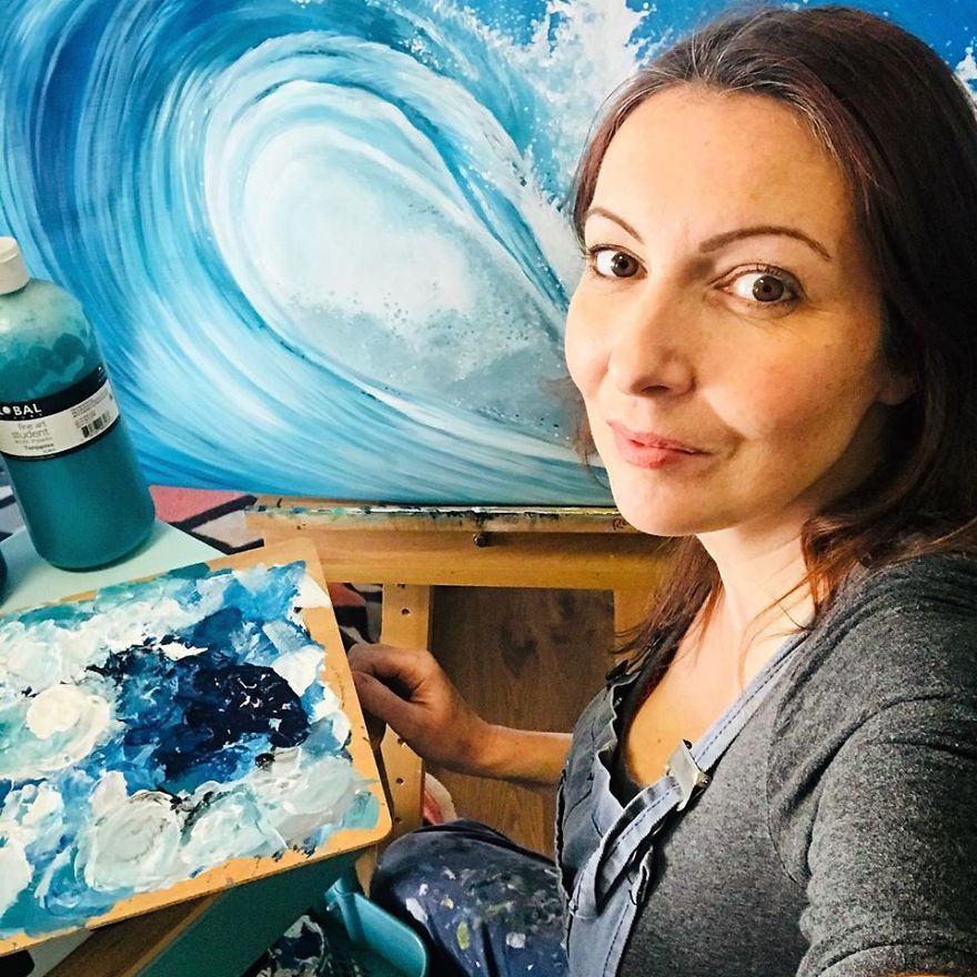 Artist Saves Old Surfboards From Landfill By Creating Custom Ocean Themed Art.