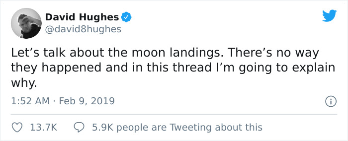 Guy Explains Why The Moon Landings Are A Hoax, And His Thread Is Better Than Any Conspiracy Theory
