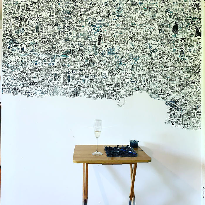 I 'Tattooed' My Wall During Lockdown For 113 Days And Here Is The Result