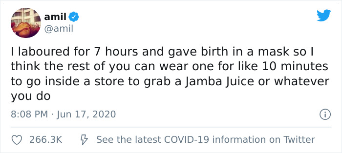 Moms Who Gave Birth Wearing Masks Respond To Those Refusing To Wear Them For 5 Minutes With Savage Tweets
