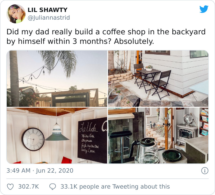 In Just 3 Months, This Dad Built A Cozy Coffee Shop In His Backyard