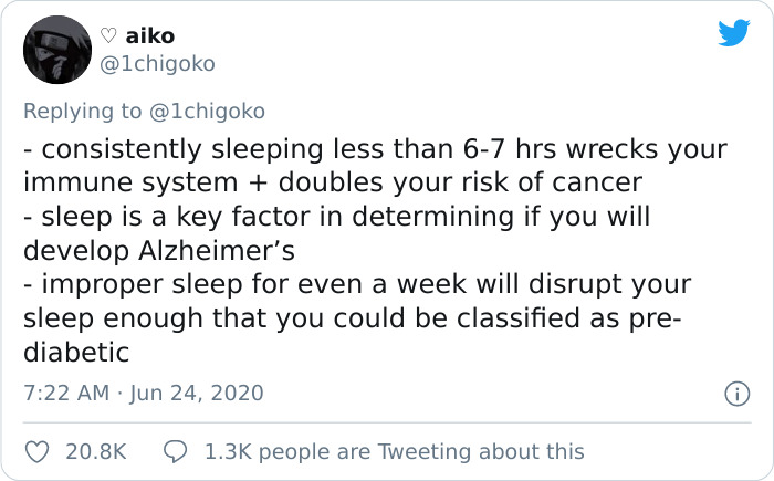 Viral Thread Explains Why You Should Always Get Enough Sleep, And The Frightening Effects Of Not Doing So