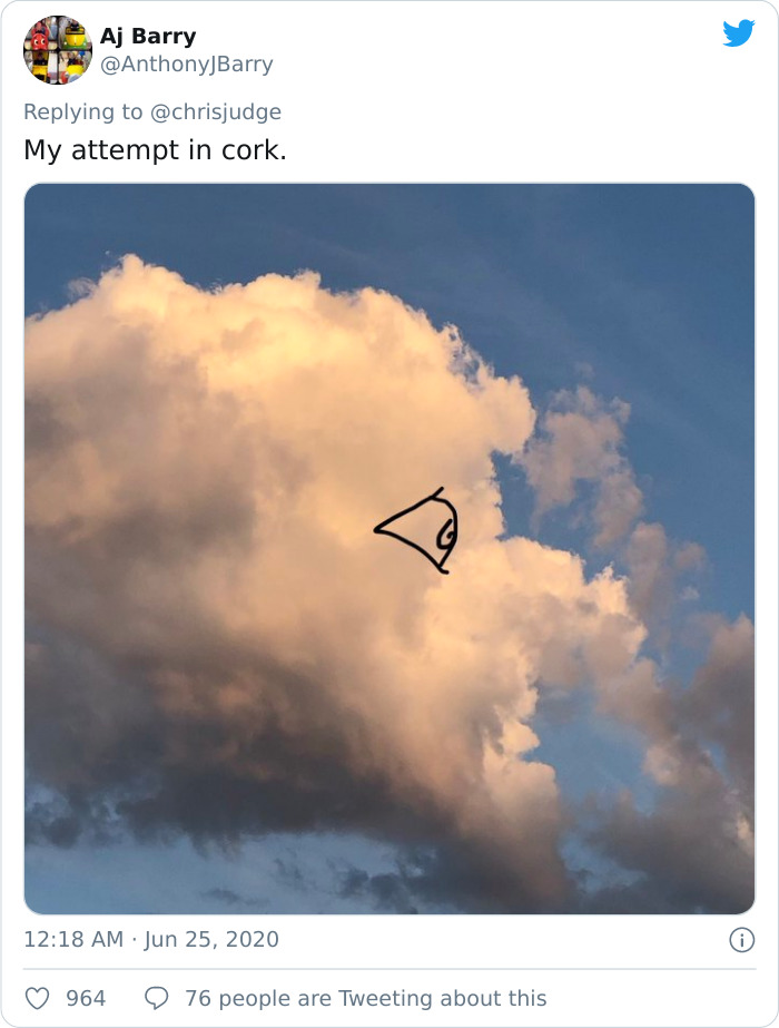 Artist Posts Funny Cloud Doodles On Twitter, People Like Them So Much That They Respond With Their Own Doodles