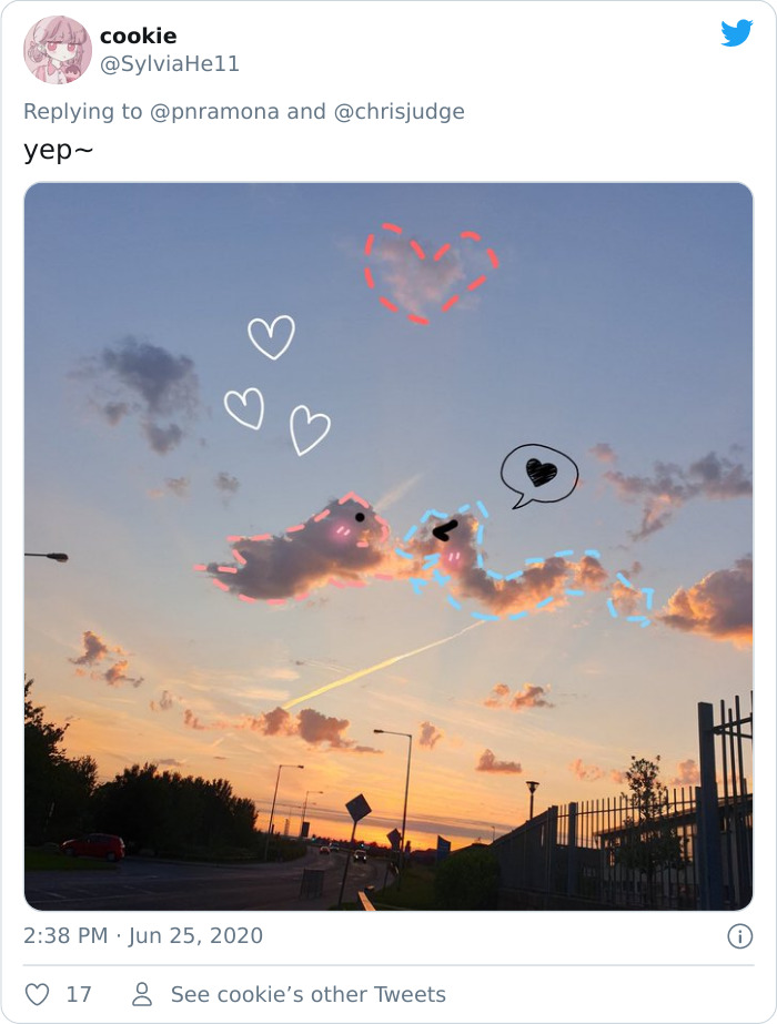 Artist Posts Funny Cloud Doodles On Twitter, People Like Them So Much That They Respond With Their Own Doodles