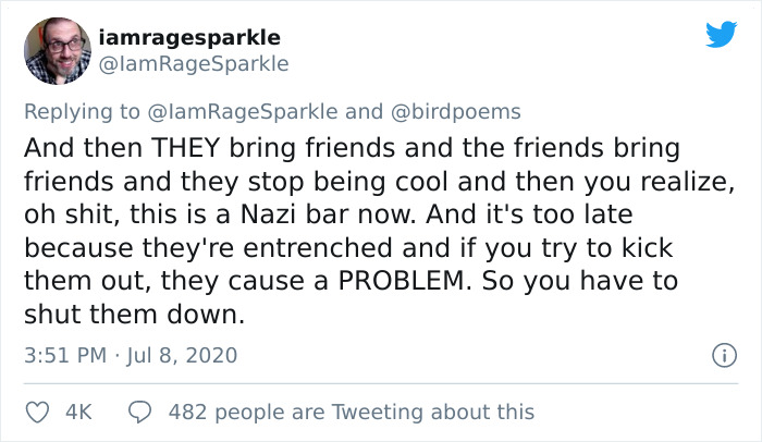 Bartender Savagely Kicks A Polite Nazi Customer Out Of His Bar And Explains Why It’s Important To Do So Bartender Savagely Kicks A Polite Nazi Customer Out Of His Bar And Explains Why It’s Important To Do So