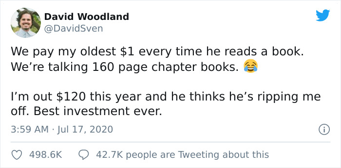 Dad Who Pays His Son $1 For Every Book Read Posts That He's Already Out $120, Divides The Internet On This Parenting Tactic