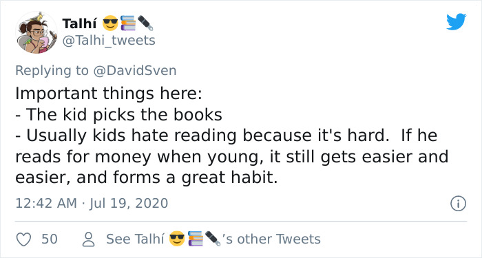 Dad Who Pays His Son $1 For Every Book Read Posts That He's Already Out $120, Divides The Internet On This Parenting Tactic