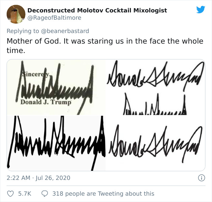Several images of difficult-to-read signatures resembling handwritten text, illustrating challenging handwriting and cursive styles.