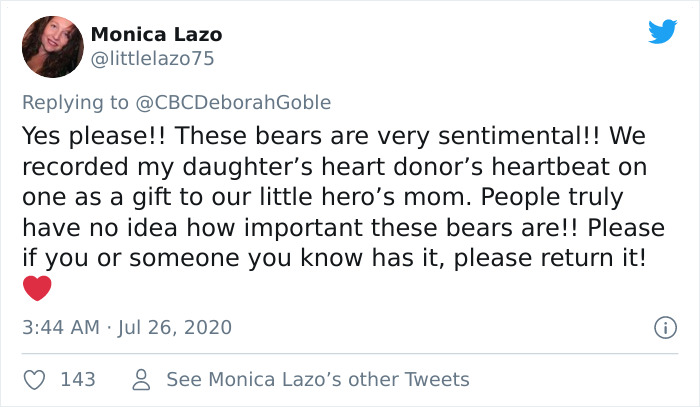 Someone Stole This Woman’s Teddy Bear That Had Her Late Mother’s Voice Recording On It, Ryan Reynolds And Other People Online Step In To Help Find It (Updated) Someone Stole This Woman’s Teddy Bear That Had Her Late Mother’s Voice Recording On It, Ryan Reynolds And Other People Online Step In To Help Find It (Updated)