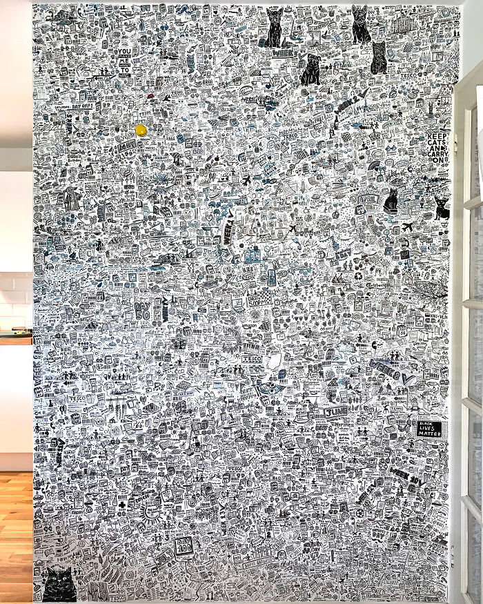 I 'Tattooed' My Wall During Lockdown For 113 Days And Here Is The Result I 'Tattooed' My Wall During Lockdown For 113 Days And Here Is The Result