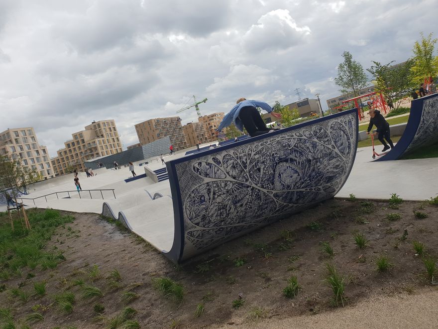 My Delft Blue Bionic Bic Pen Thrash Tiles On Biggest Skatepark In Amsterdam