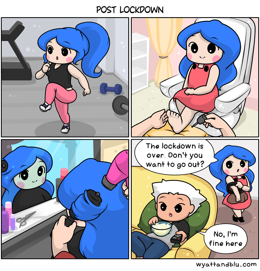 30 Wholesome & Funny Comics Of A Couple During Lockdown