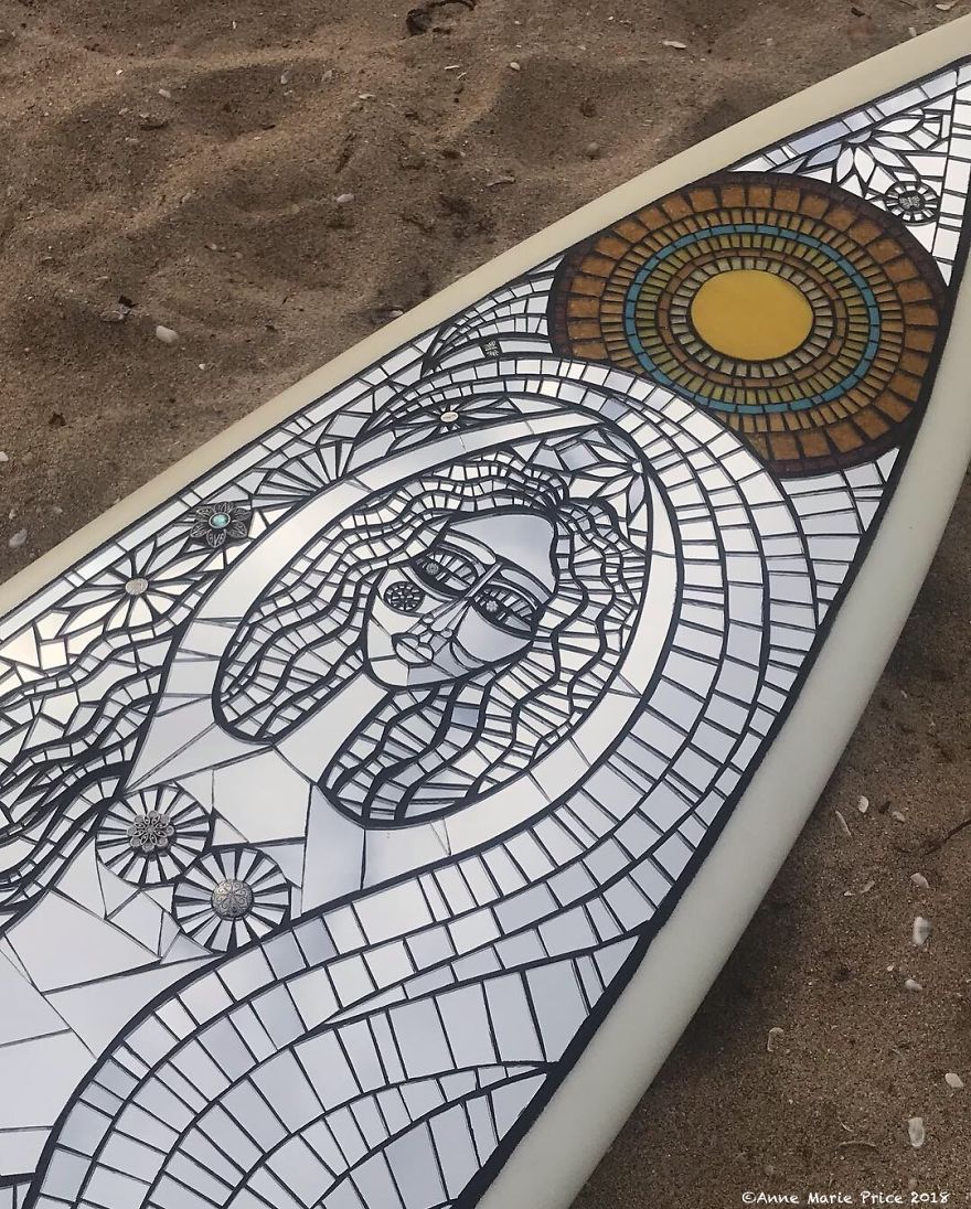I Create Mosaic Designs On Surfboards (27 Pics)