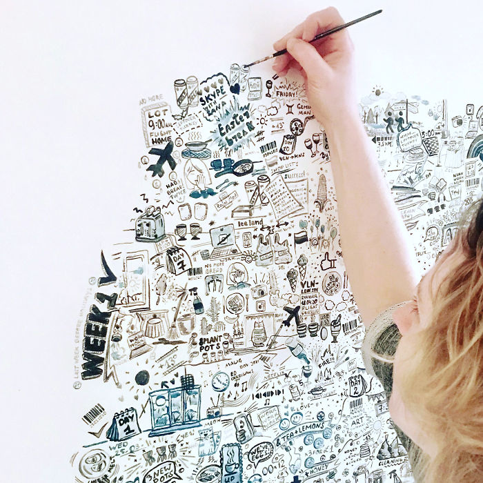 I 'Tattooed' My Wall During Lockdown For 113 Days And Here Is The Result I 'Tattooed' My Wall During Lockdown For 113 Days And Here Is The Result