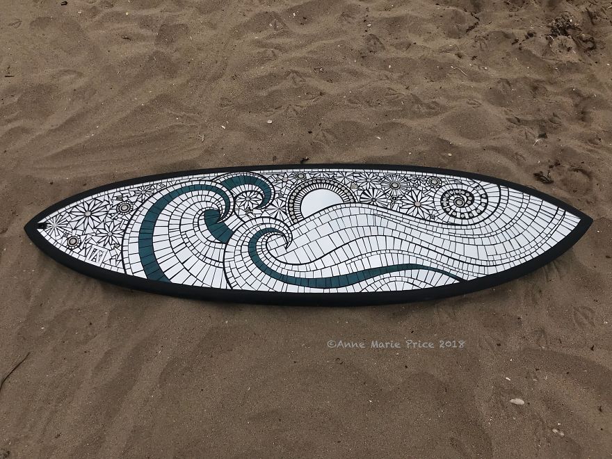 I Create Mosaic Designs On Surfboards (27 Pics)