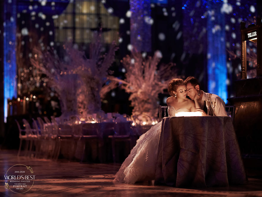 This Classic, Glamorous Winter-Themed Wedding Portrait.