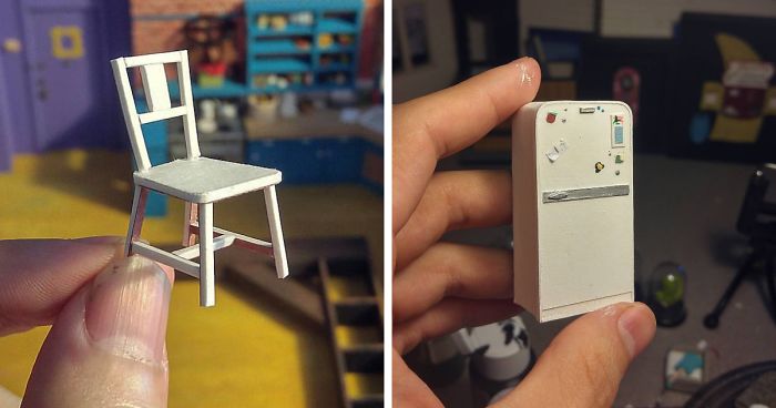 I Built A Tiny Model Of Monica’s Kitchen From “Friends” (11 Pics)