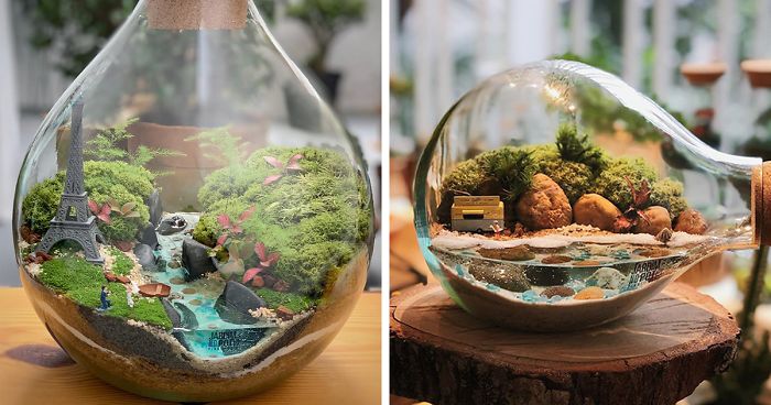 These Artists Put Micro, Self-Sustainable Ecosystems In Glass Containers (30 Pics)