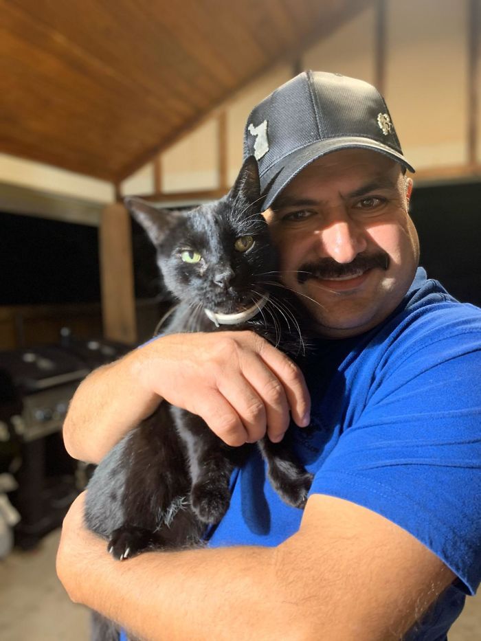 My Sister Told Me I Should Post Our Dad Here. Our Dad Is The Stereotypical Mexican Dad. He Used To Always Say “Yo No Quiero Animales En Esta Casa!”. I Just Received This Picture. Also, He Told My Mom That The Dogs Are His
