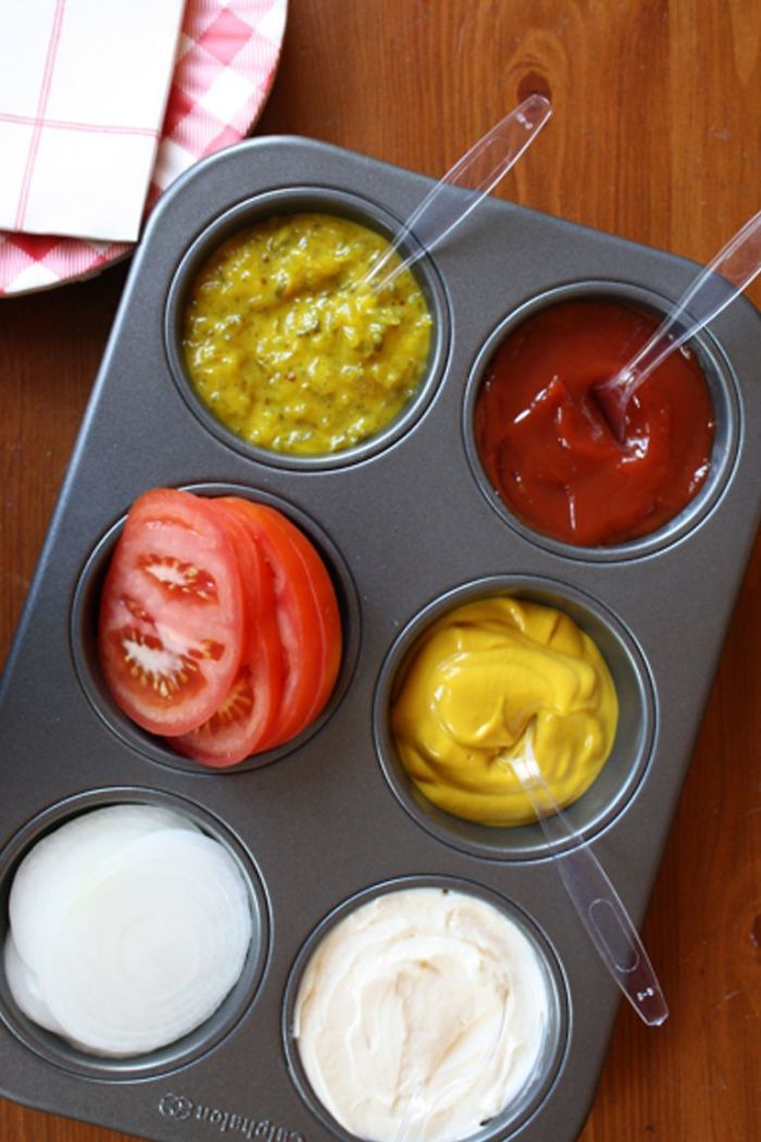 Serve Condiments In A Muffin Tin
