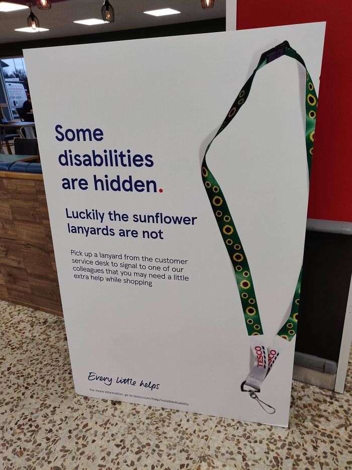 This Tesco Branch Offers A Lanyard To People With Hidden Disabilities To Signal To Staff That They Might Need Extra Help While Shopping