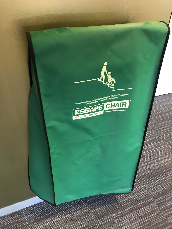 The Uni Where I Study Has A Special Chair For Disabled People To Go Down Stairs During An Emergency