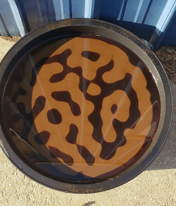 What Happens When An Oil Drip Pan Gets Rained On Overnight