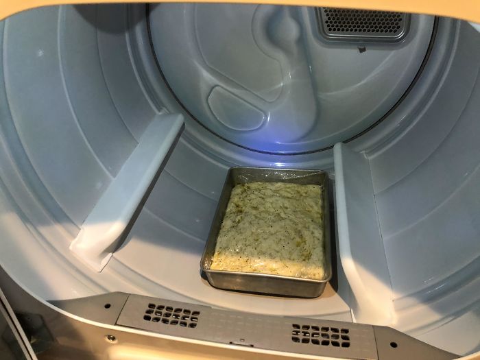 Hubby Was Using The Oven And I Needed To Proof My Focaccia, So I Ran The Dryer For 3 Minutes Then Put In My Dough. Worked Great