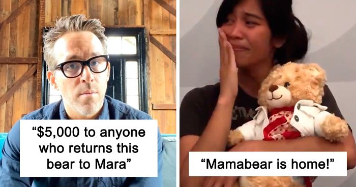 Priceless Stolen Teddy With This Woman’s Late Mother’s Voice Recording Is Returned After Ryan Reynolds’ Ransom Offer