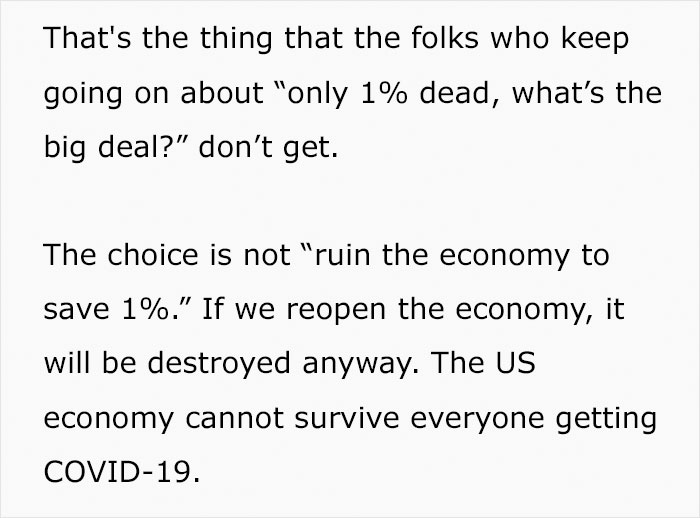 "But It's Only 1% Fatal!" Person Shuts Down Covidiots By Giving Some Gruesome Numbers Of Possible Victims "But It's Only 1% Fatal!" Person Shuts Down Covidiots By Giving Some Gruesome Numbers Of Possible Victims