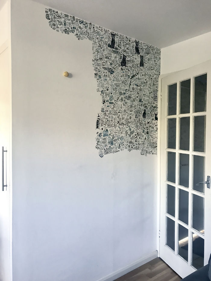I 'Tattooed' My Wall During Lockdown For 113 Days And Here Is The Result I 'Tattooed' My Wall During Lockdown For 113 Days And Here Is The Result