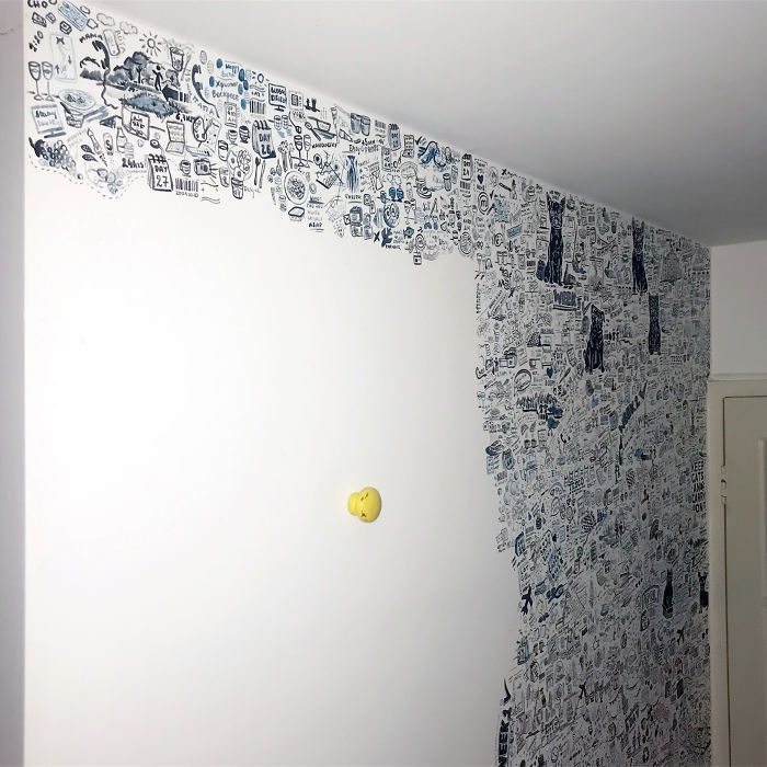I 'Tattooed' My Wall During Lockdown For 113 Days And Here Is The Result I 'Tattooed' My Wall During Lockdown For 113 Days And Here Is The Result
