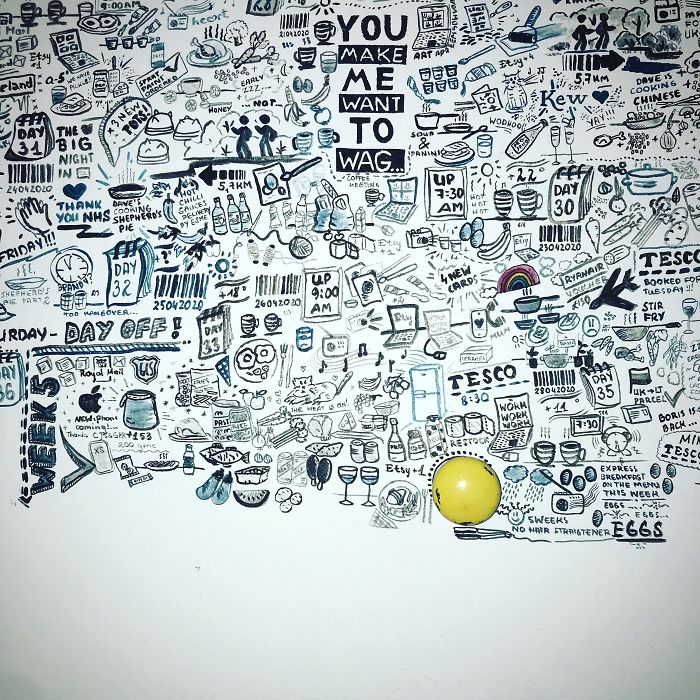 I 'Tattooed' My Wall During Lockdown For 113 Days And Here Is The Result