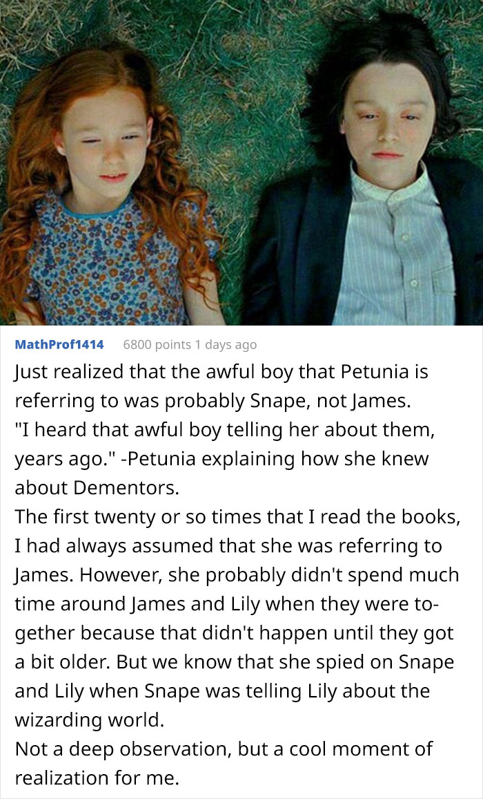 Petunia Probably Knew Snape