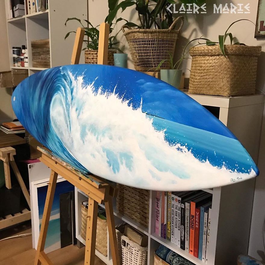 Artist Saves Old Surfboards From Landfill By Creating Custom Ocean Themed Art. Artist Saves Old Surfboards From Landfill By Creating Custom Ocean Themed Art.