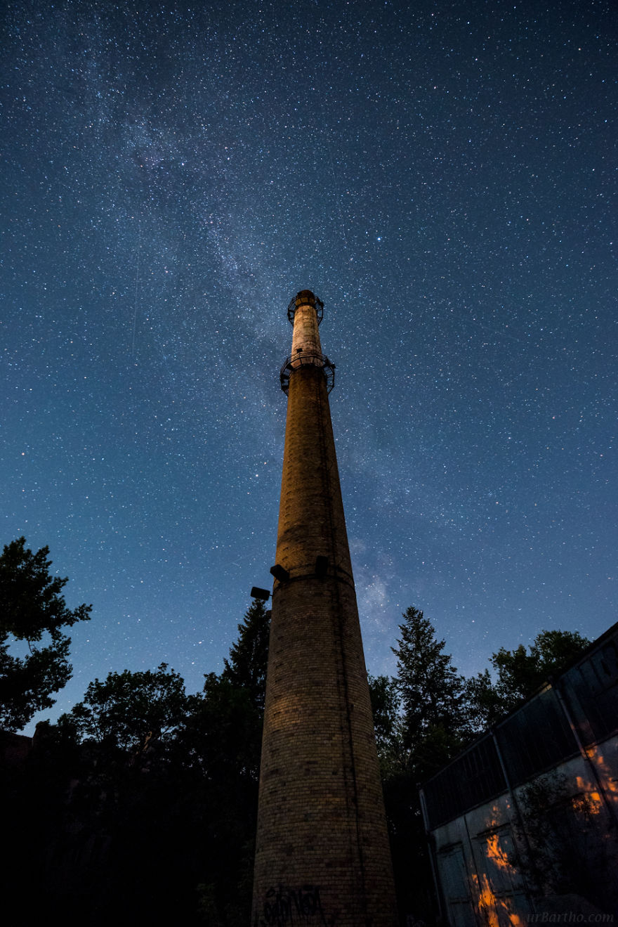 The Milky Way Behind An Old Chimney