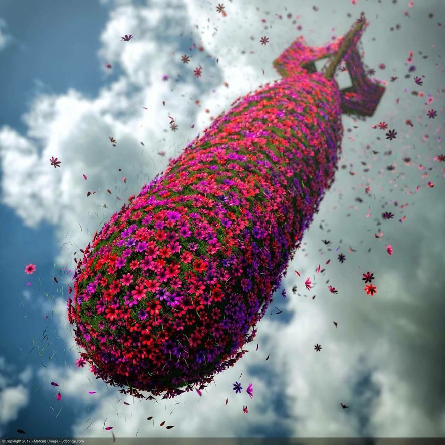 Artist Creates Incredible Digital Sculptures Interacting With Nature