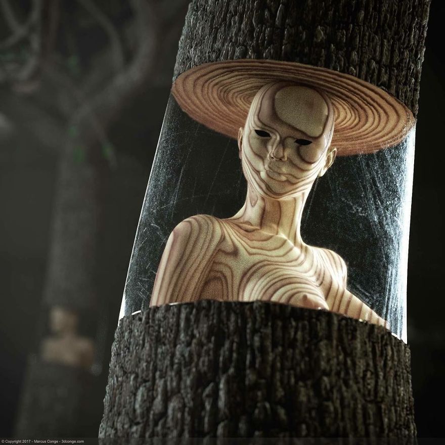 Artist Creates Incredible Digital Sculptures Interacting With Nature