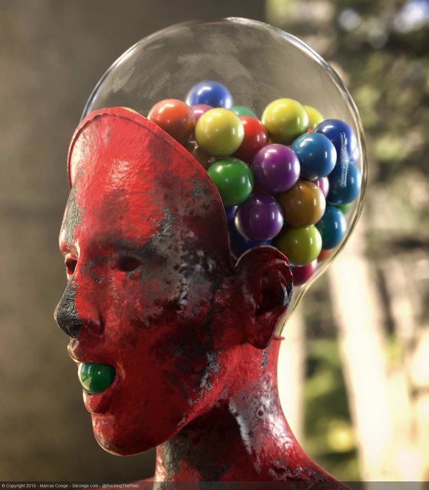 Artist Creates Incredible Digital Sculptures Interacting With Nature