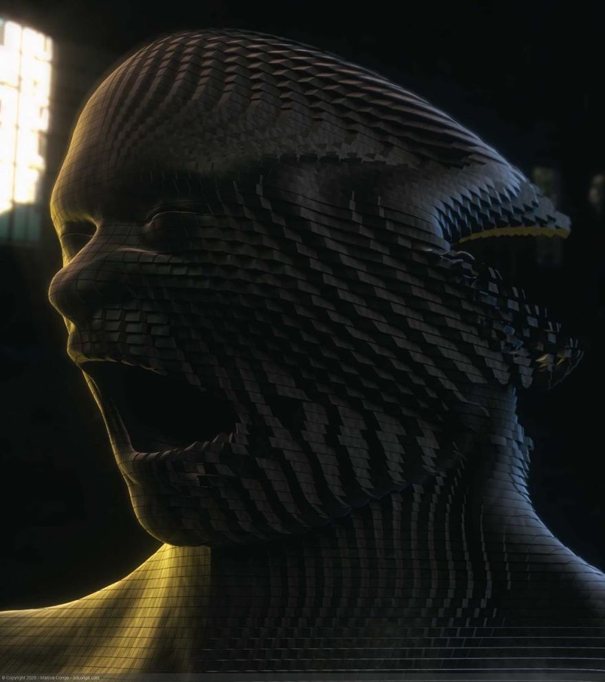 Artist Creates Incredible Digital Sculptures Interacting With Nature